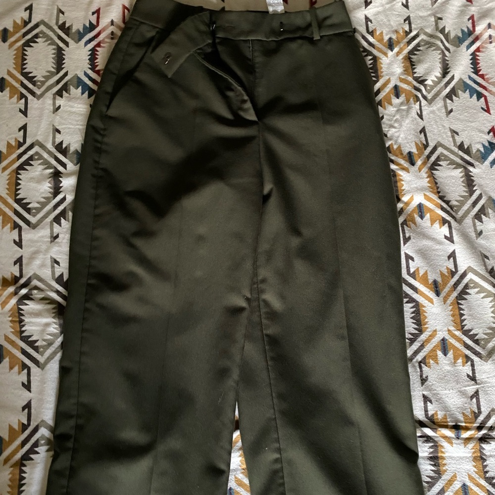 Dark green Zara Straight leg Dress pants